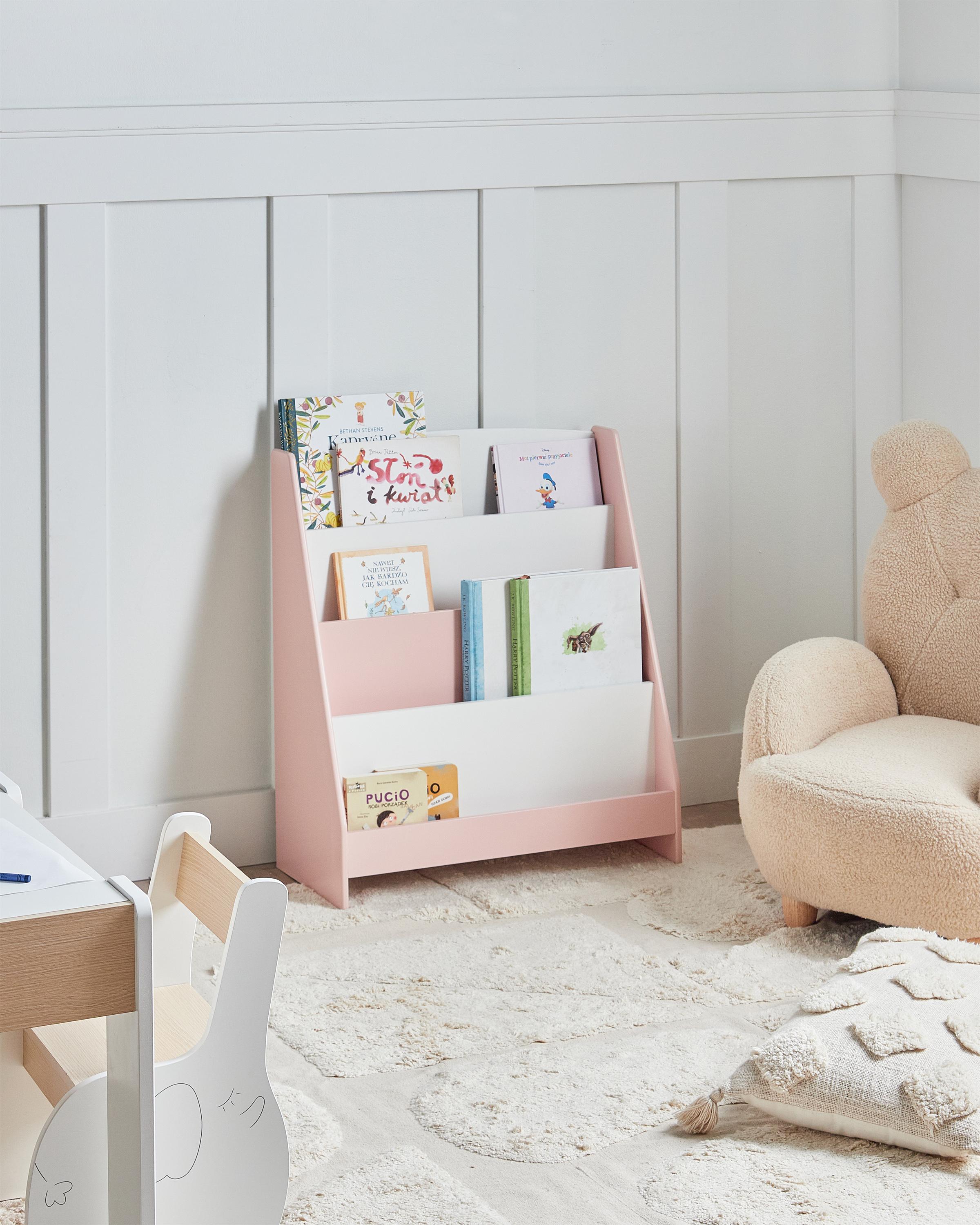 Boekenkast met 4 planken LILOET 70 cm Pastelroze