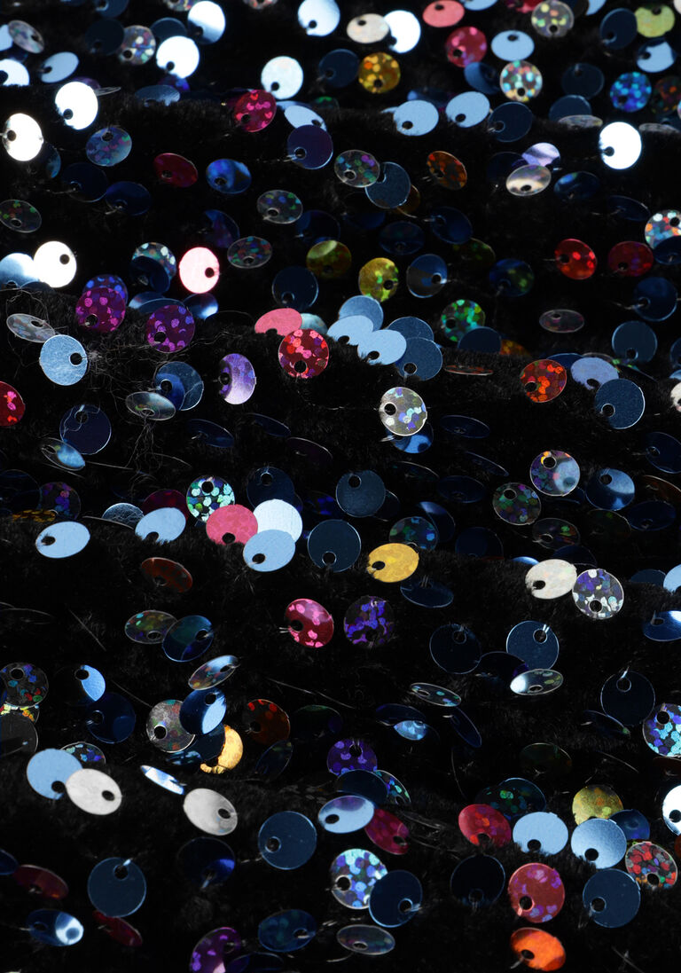 Y.A.S. zwarte y.a.s. mini jurk yaskillo sequin ls wrap dress