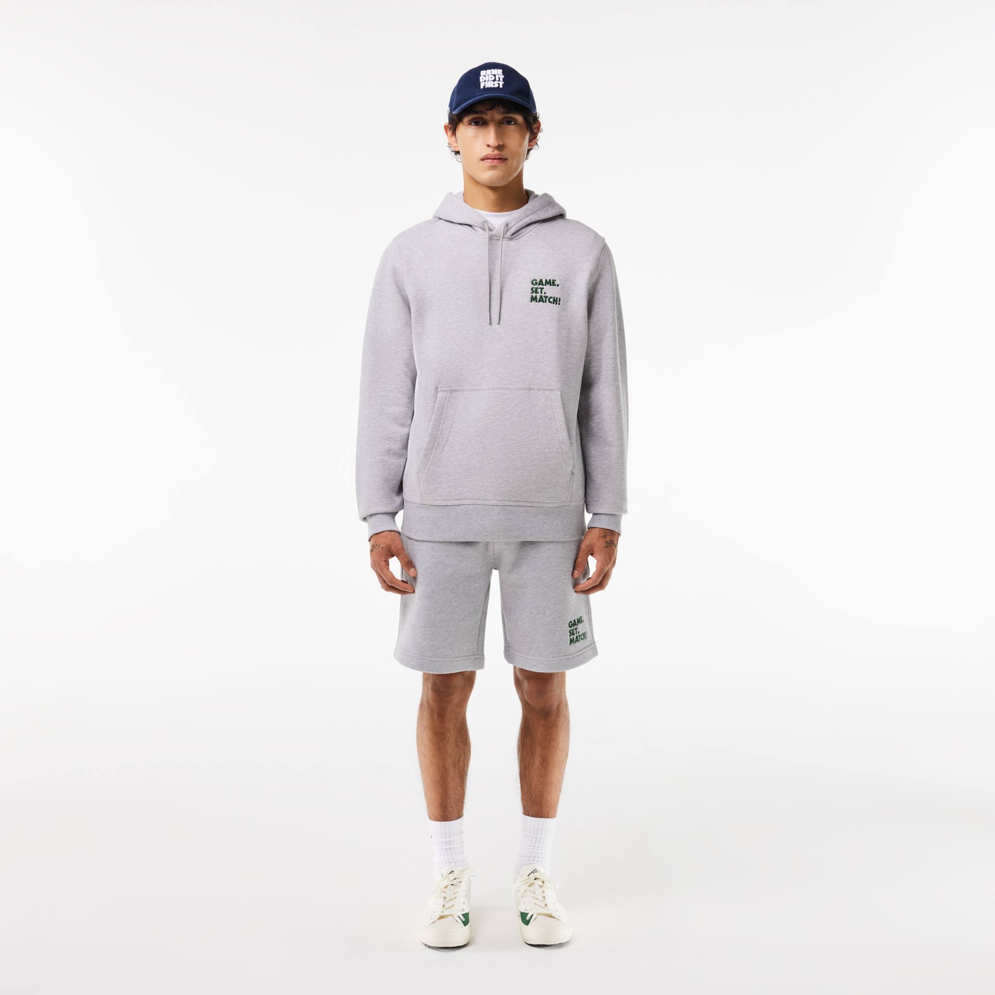 Fleece-Joggingshorts mit aufgesticktem Effekt Bermudas - Grau - Lacoste - Herren