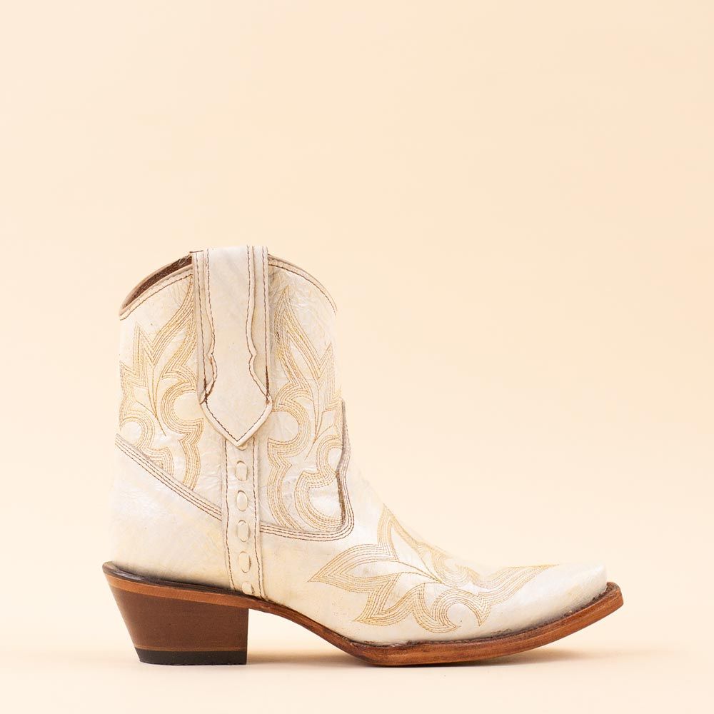 Corral korte cowboyboots L5916 parelmoer wit