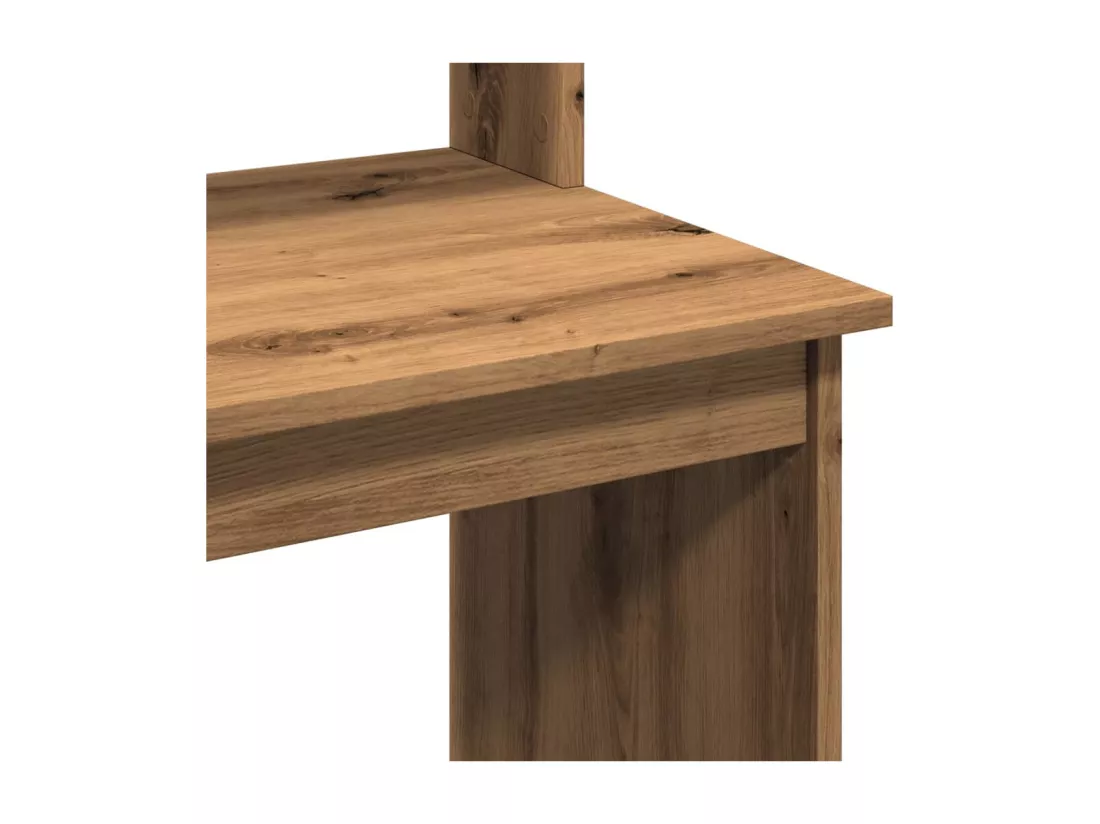 Bureau avec étagères chêne artisanal Bois d'ingénierie