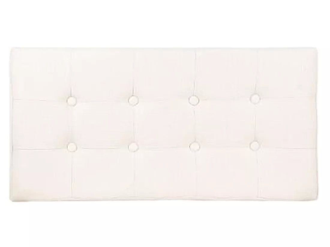 Coffre/pouf pliable en MDF et polyuréthane coloris beige - Dim : L76 x l38 x H38 cm