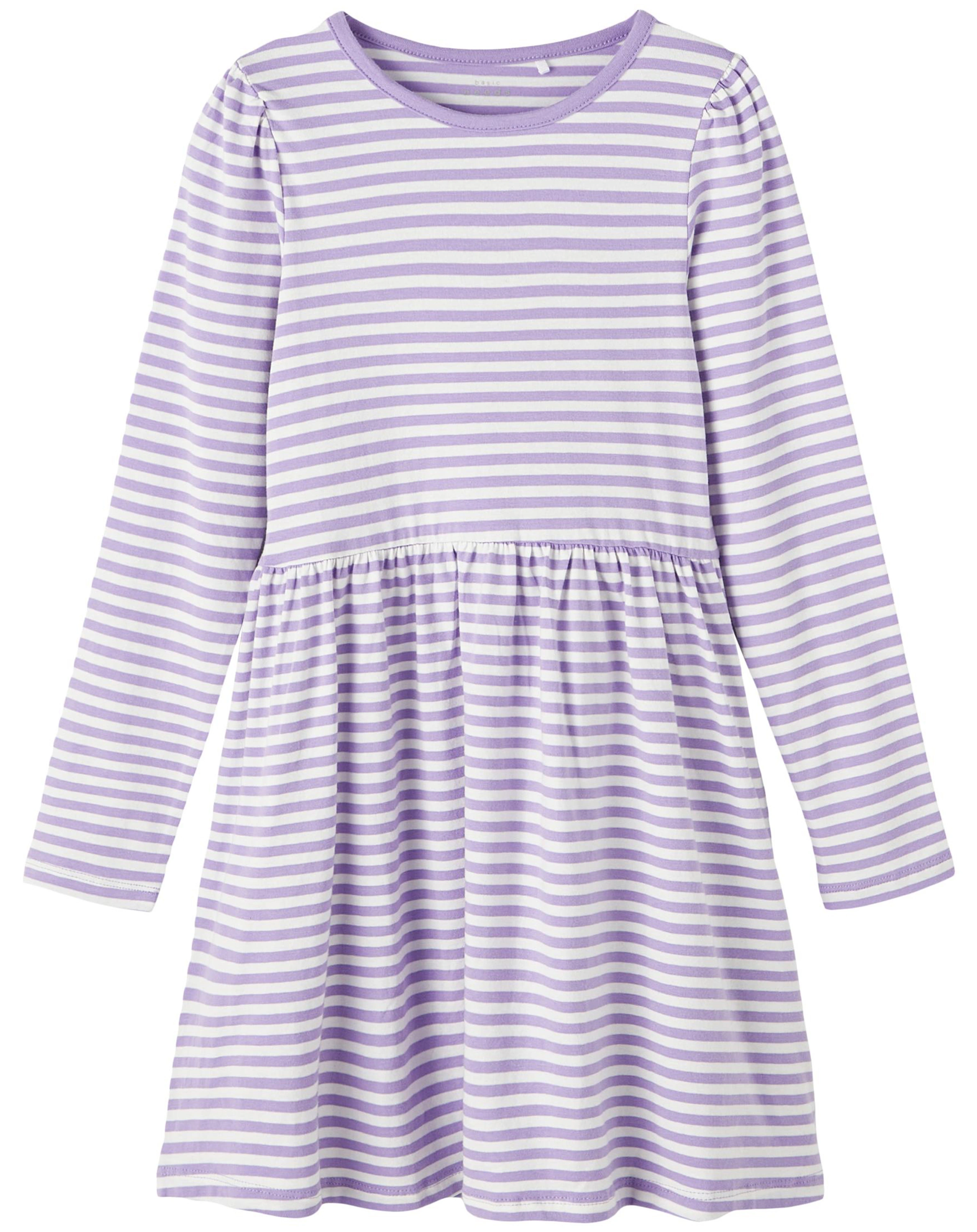 Langarmkleid NKFVALENTINA gestreift in sand verbena