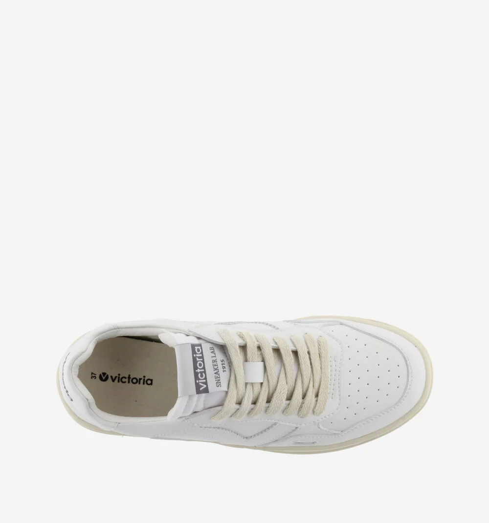 SEUL EFFET CUIR Baskets blanches unisexes BLANCO