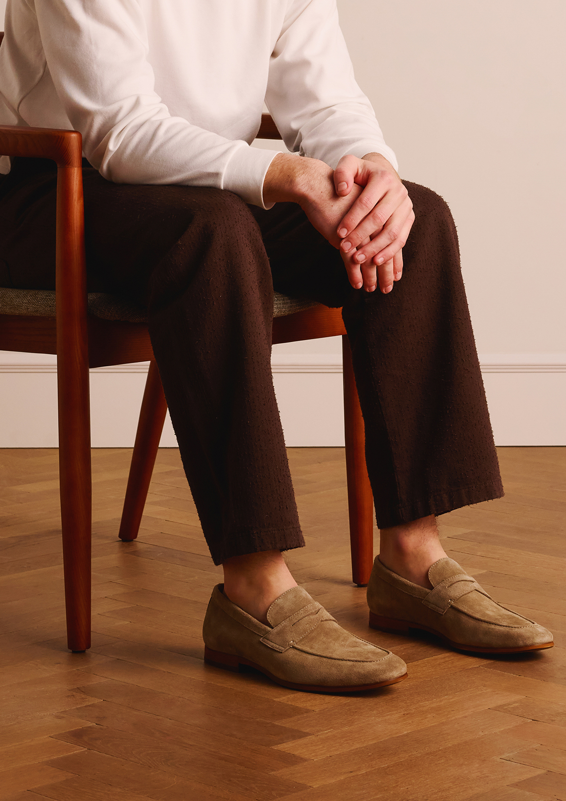 Taupe suède loafers