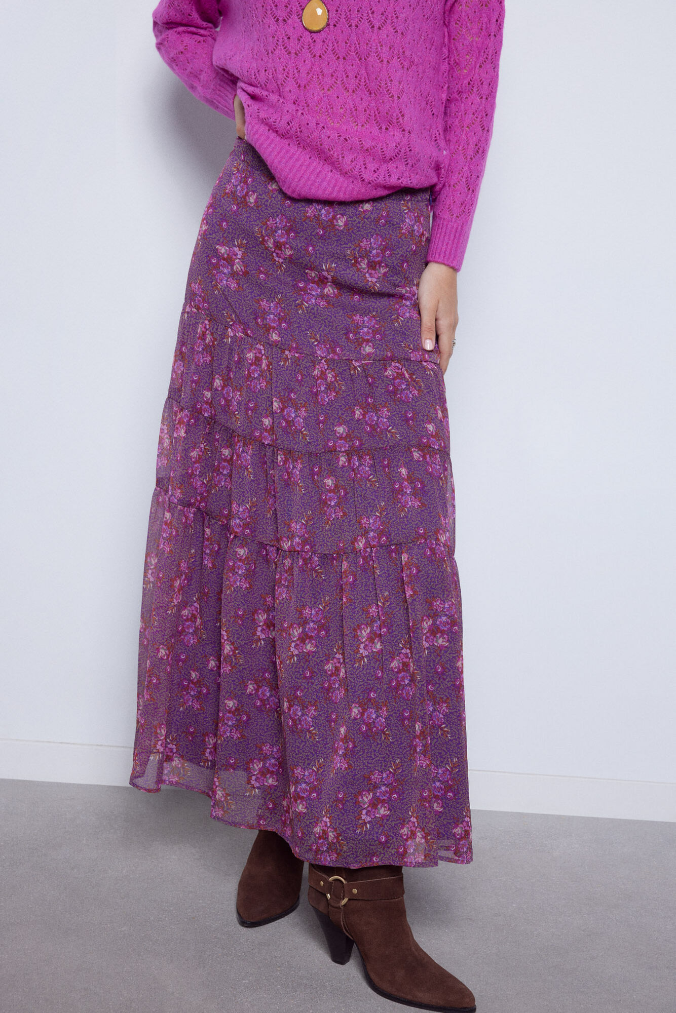 saia longa estampada
