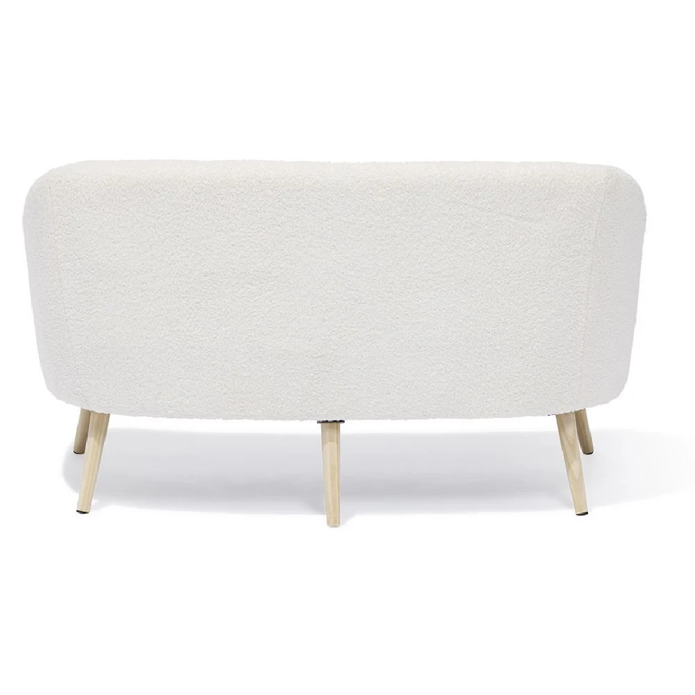 Canapé Joseph curly effet laine bouclée blanc  - L137xP69xH79 d
