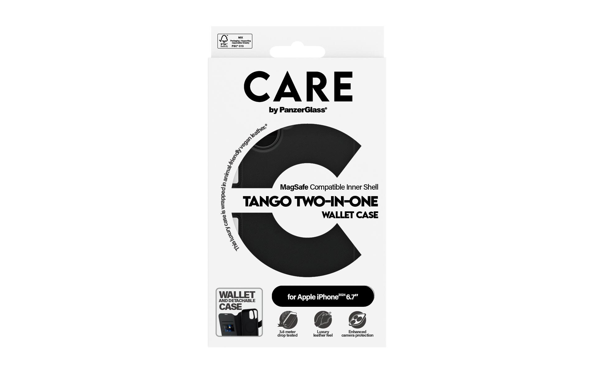 Back Cover Feature Tango 2-in-1 iPhone 16 Plus SchwarzTango Two-in-one Portemonnaie Hülle