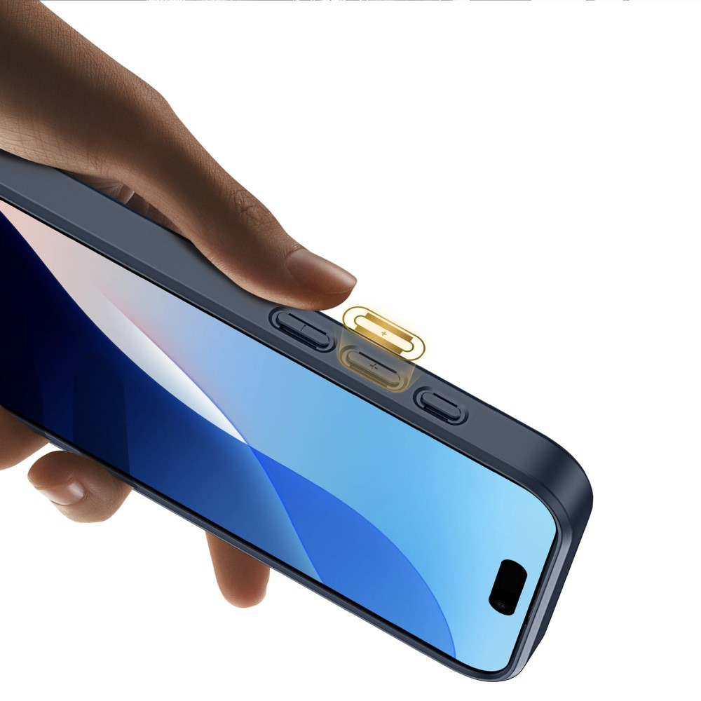 iPhone 16 Pro Max MagSafe Hybrid Leder Hülle mit Kartenfach   Kickstand Aufsteller (RFID Schutz) - Blau