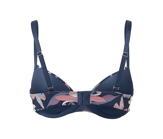 Push-up-BH, blau mit Blumen