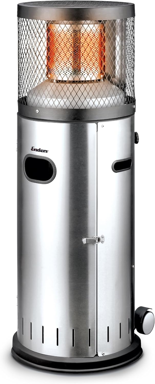 Enders® Terrassenheizer Gas POLO 2.0, Gas-Heizstrahler, Terrassenstrahler mit stufenloser Regulierung, ENDUR Reflektionssystem, Transporträder, Umkippsicherung #5461