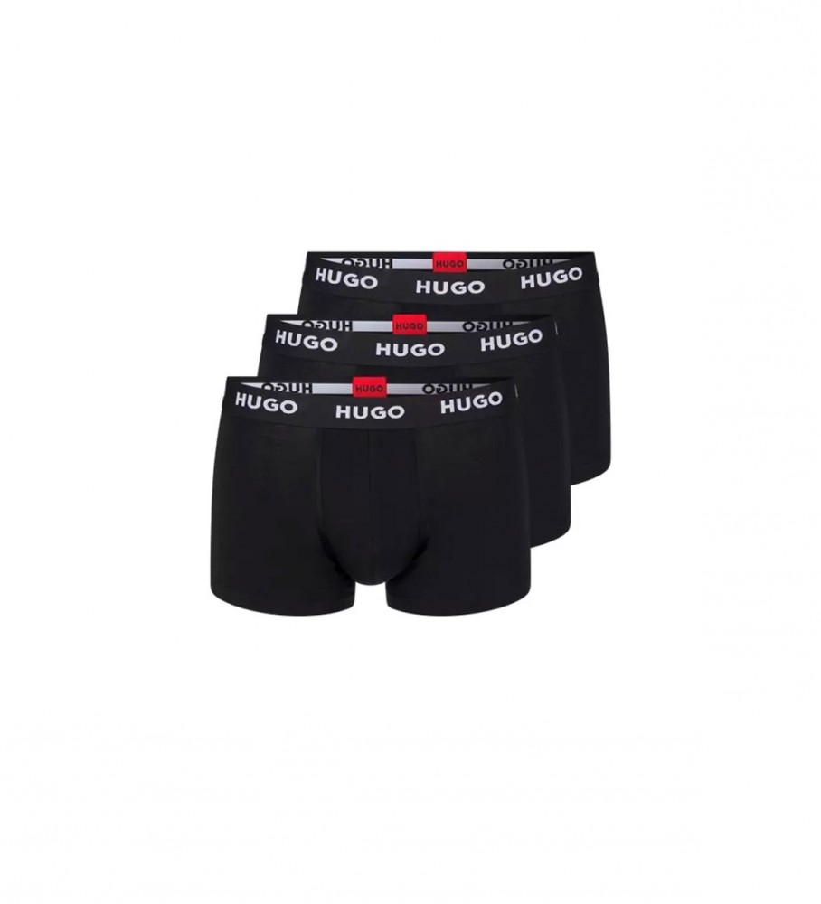 Pacote com 3 cuecas boxer pretas HUGO