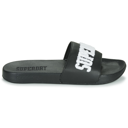 Superdry - HIGH BUILD LOGO POOL SLIDE - Noir