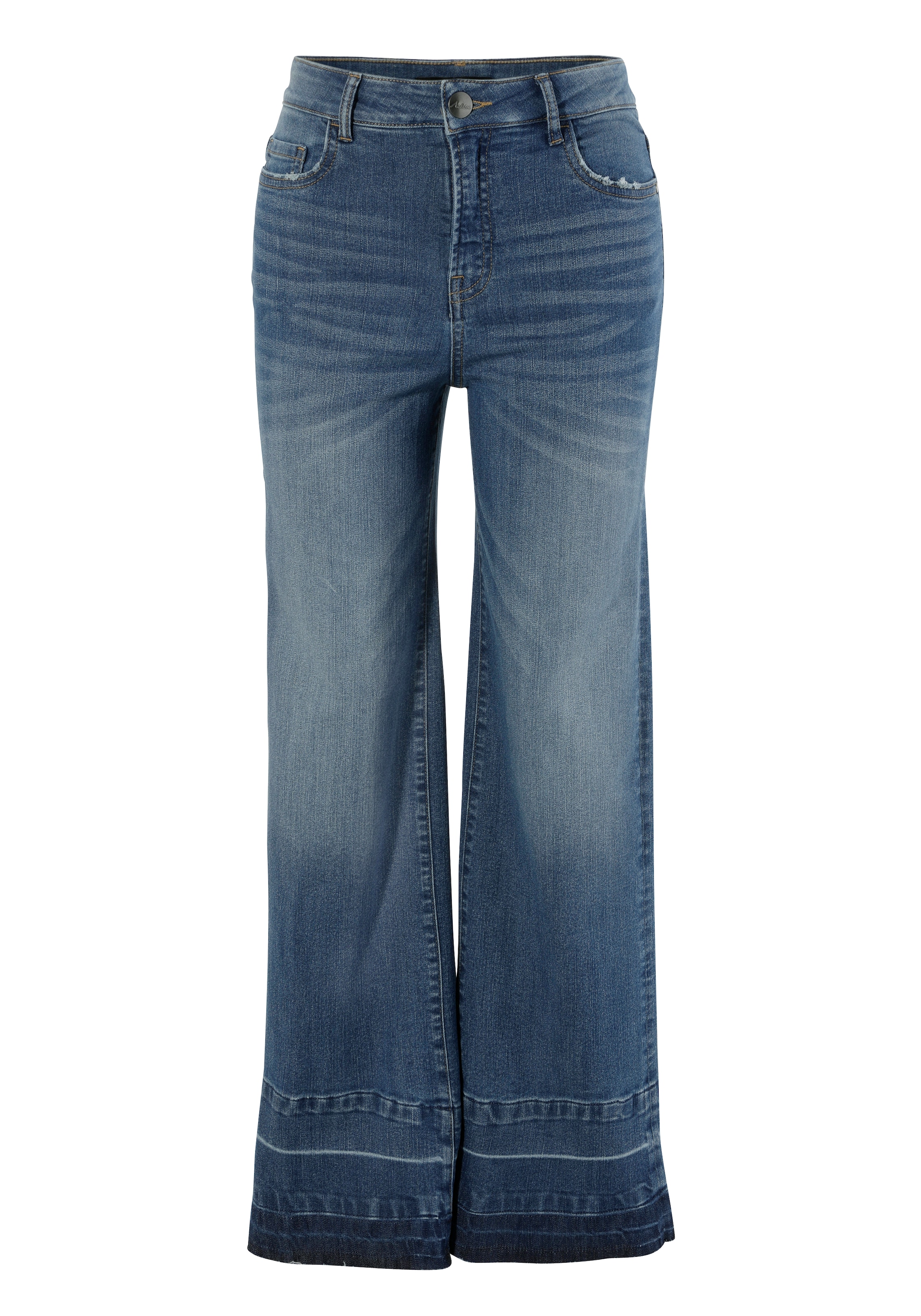 Aniston CASUAL Straight-Jeans , mit trendiger Waschung am leicht ausgefranstem Saum