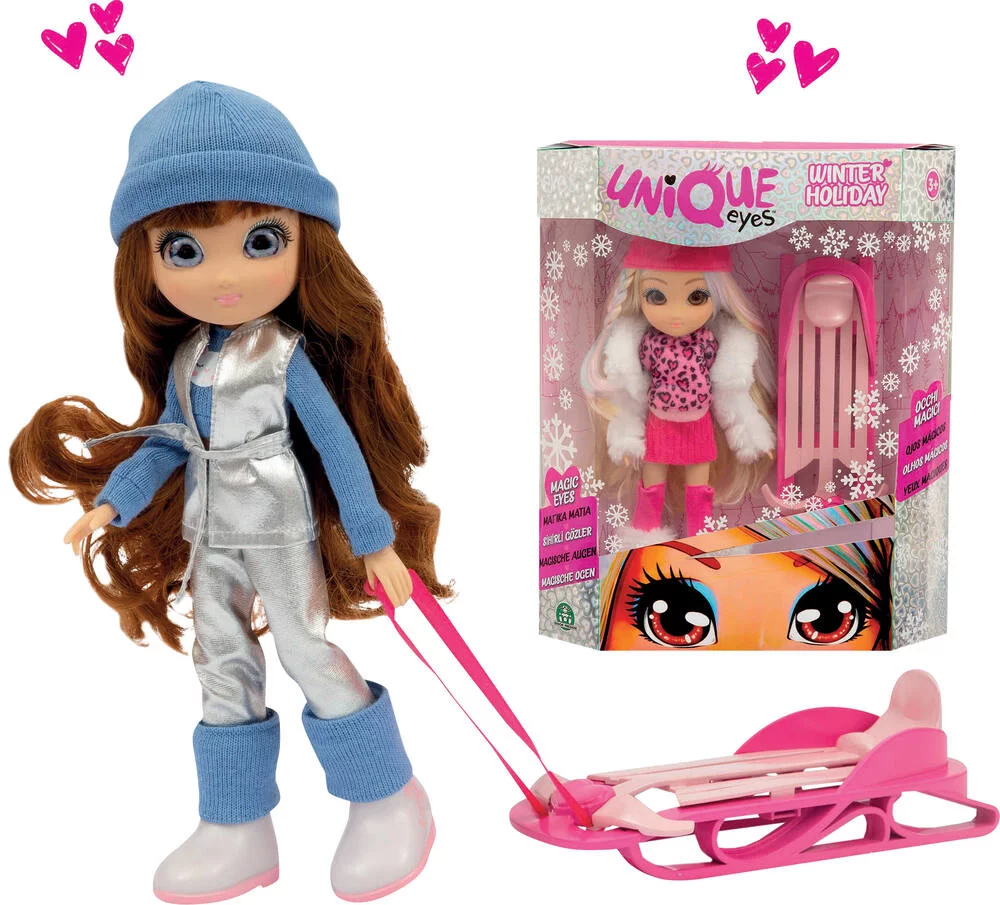 UNIQUE EYES - POUPEE WINTER HOLIDAY -25 CM + ACCESSOIRES