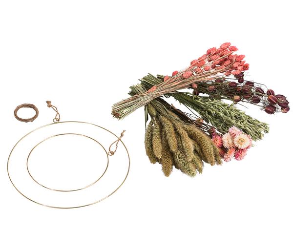 Dehner Trockenblumenkranz DIY-Set Herbstfeuer,