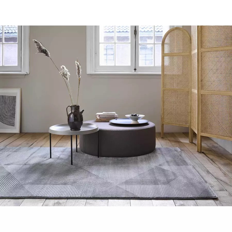 Esprit Kurzflorteppich Velvet Groove grau taupe