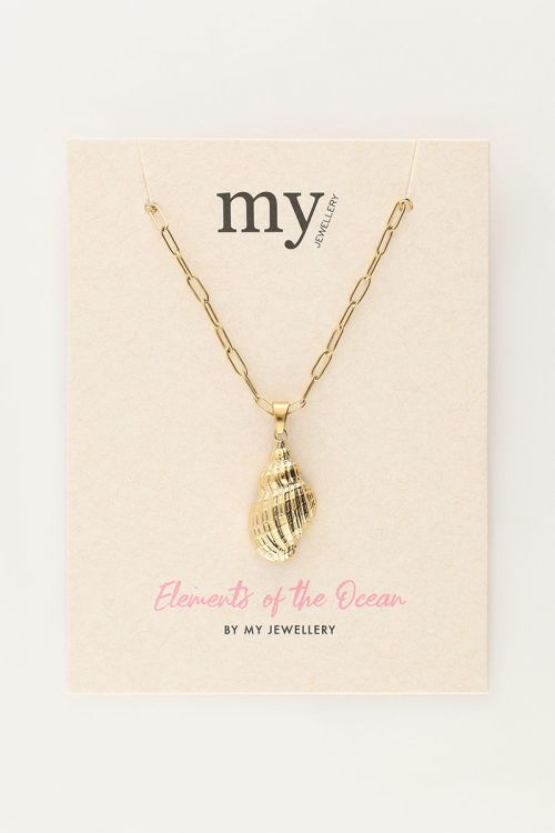 Ocean schakelketting met wokkelschelp en parel