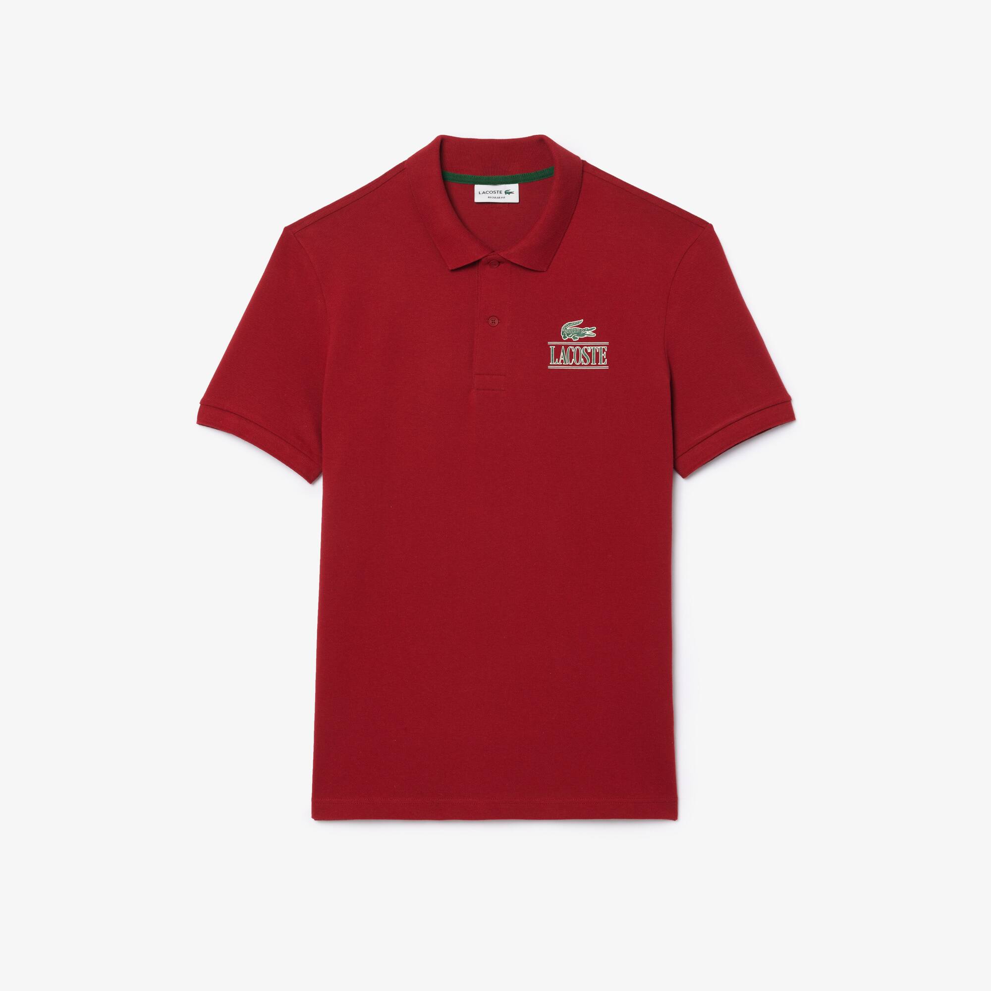 Polohemd mit LACOSTE-Signatur-Aufdruck Kurze Ärmel - Rot - Lacoste - Unisex