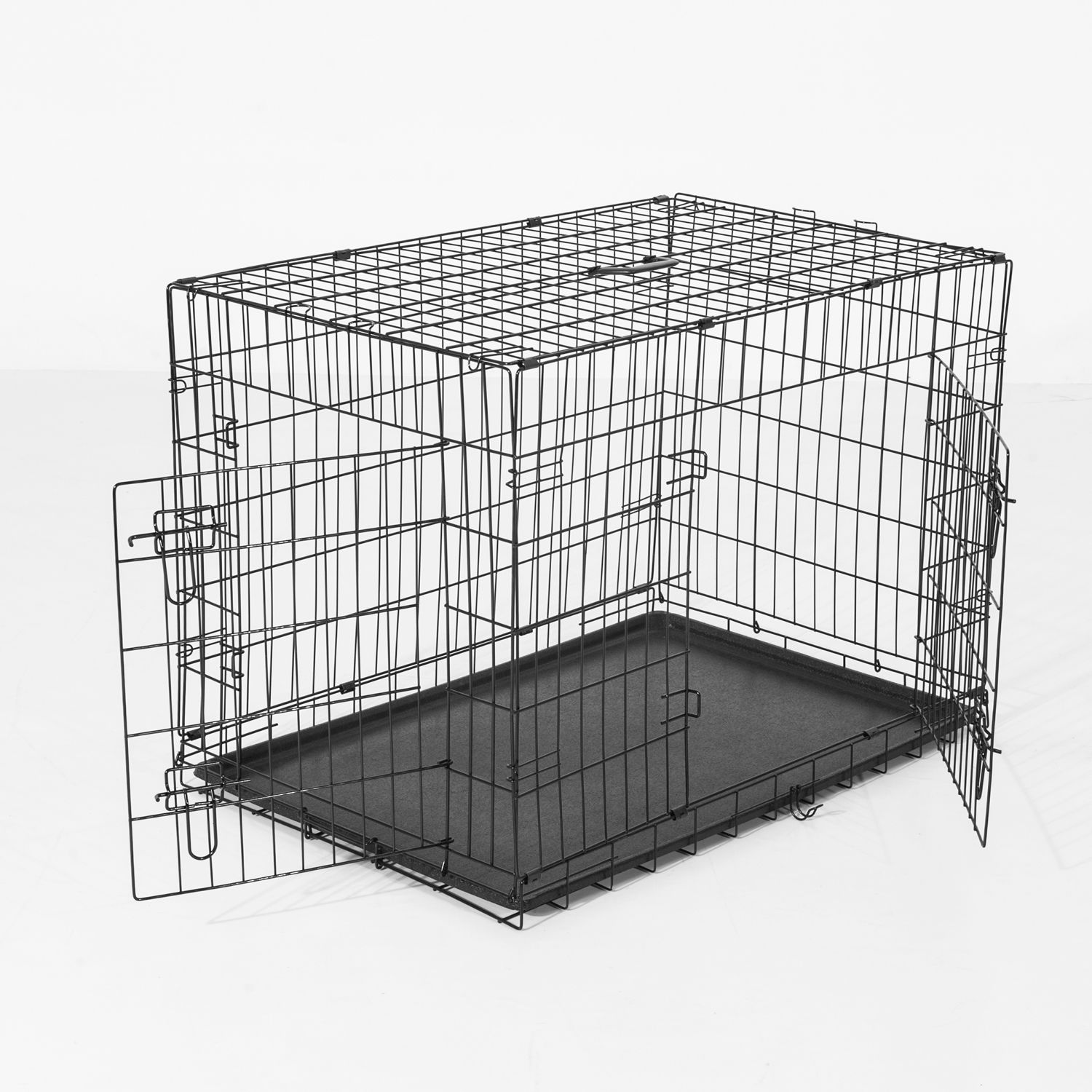 PawHut Transportkäfig für Kleintiere schwarz 76 x 53 x 57 cm (LxBxH)