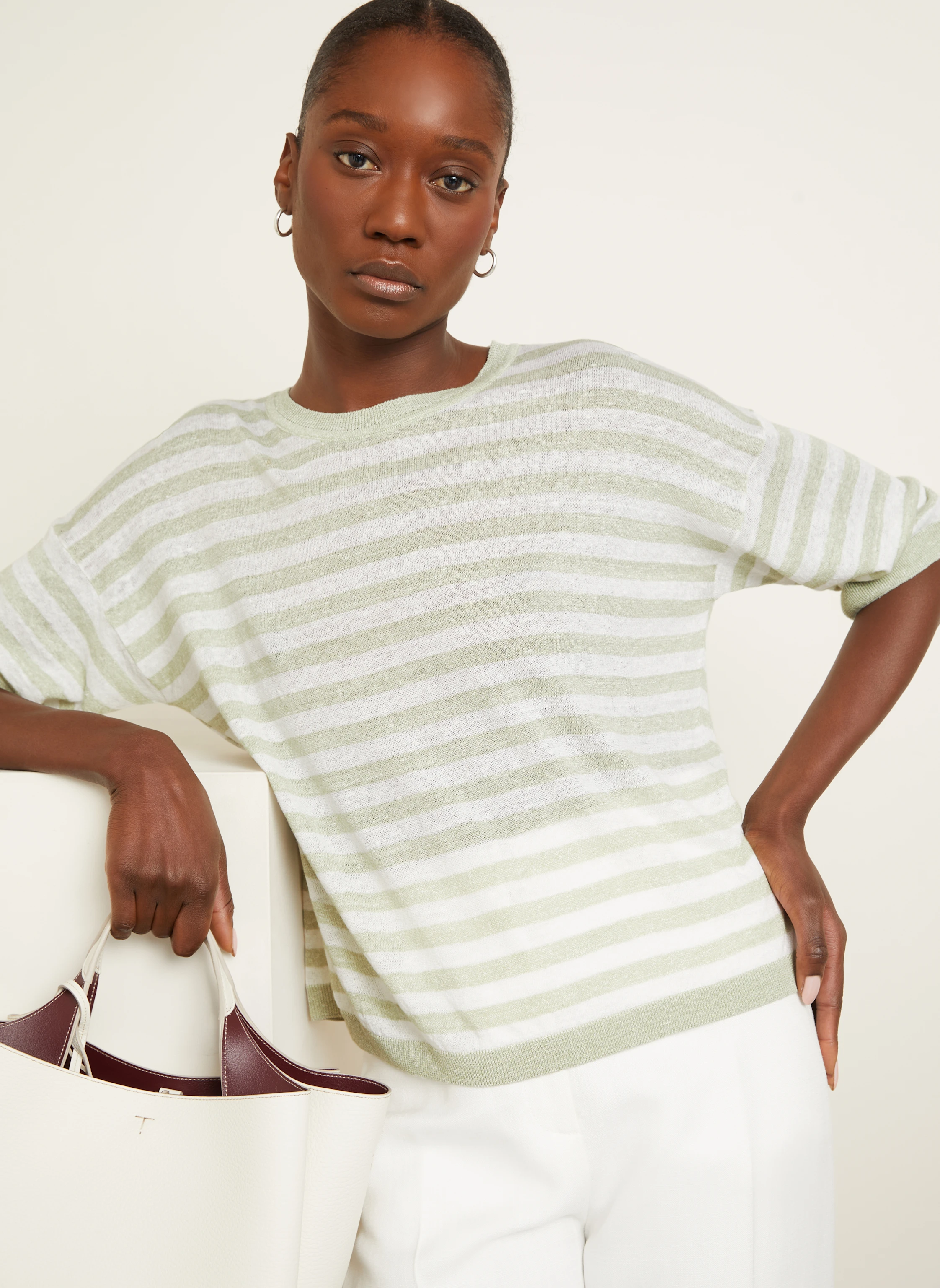 IRIS von ARNIM Strickshirt VENERA mit Leinen