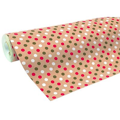 Kiub - Papier cadeau - 70 cm x 2 m - pois doré