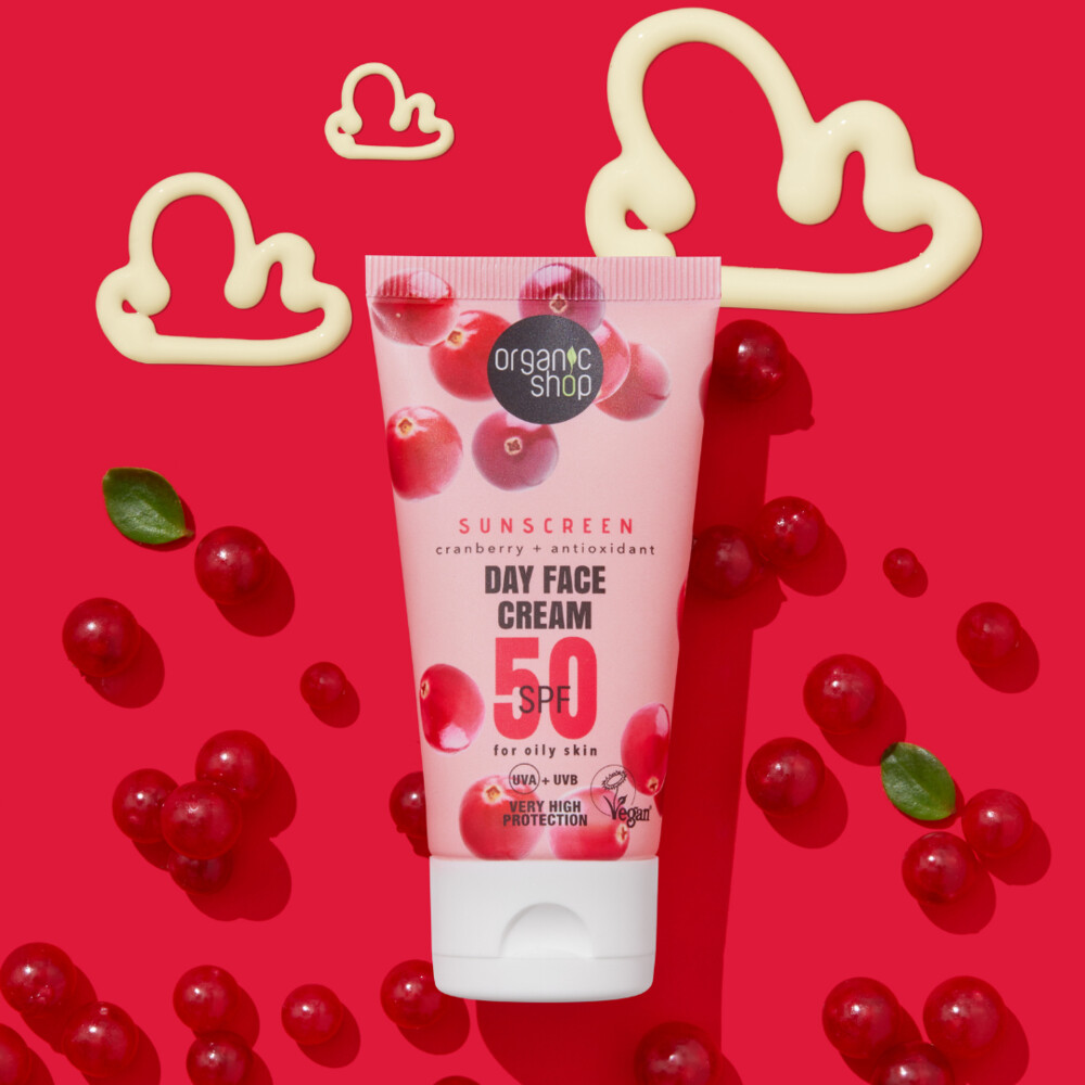 Organic Shop Zonnebrandcréme Gezicht SPF 50 Vette huid50 ml
