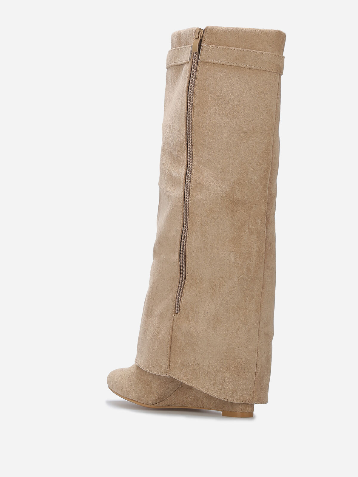 Bottes compensées à rabats- Taupe