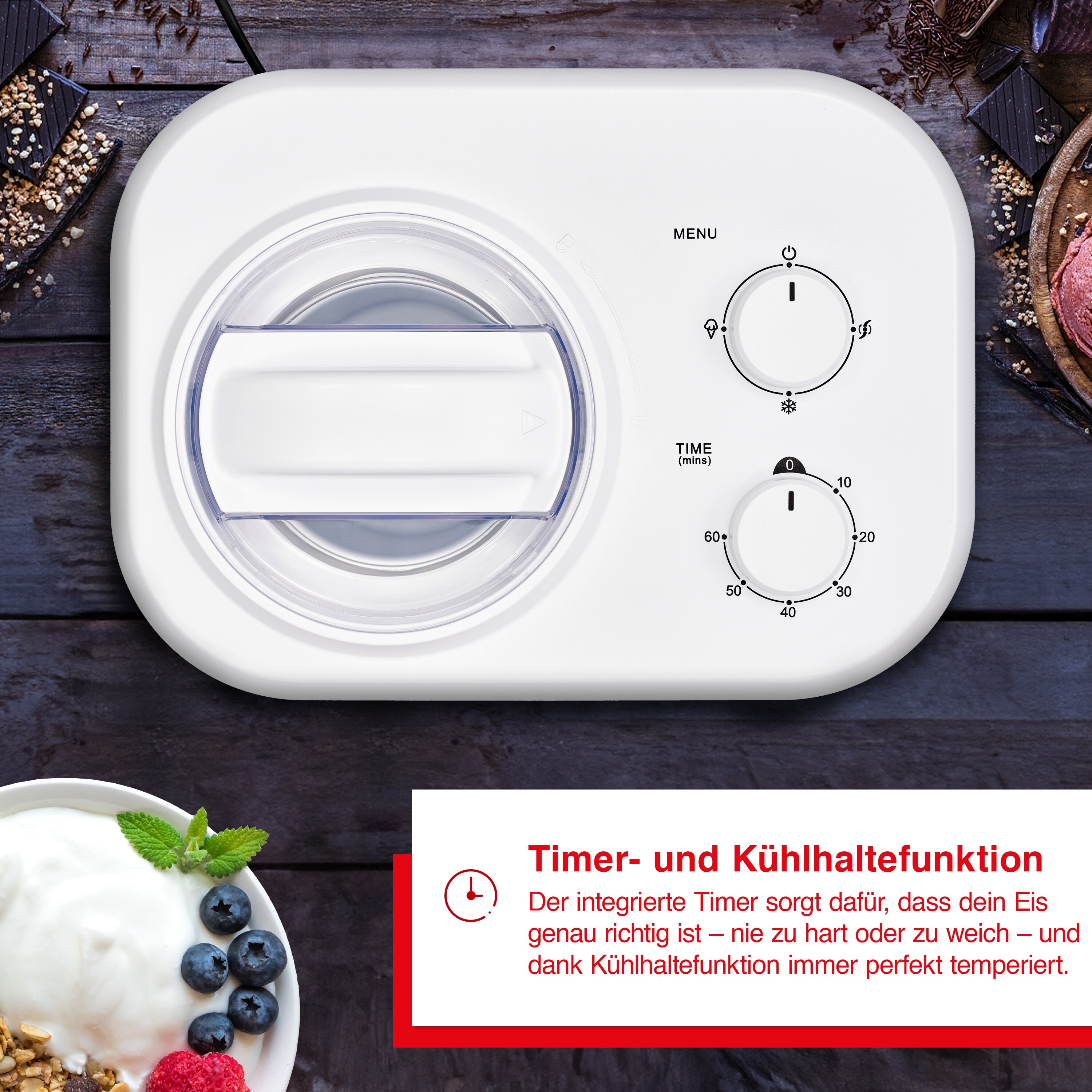 Solis Gelatissima Eismaschine Kompressor, 1 Liter Eis, Rezeptbuch