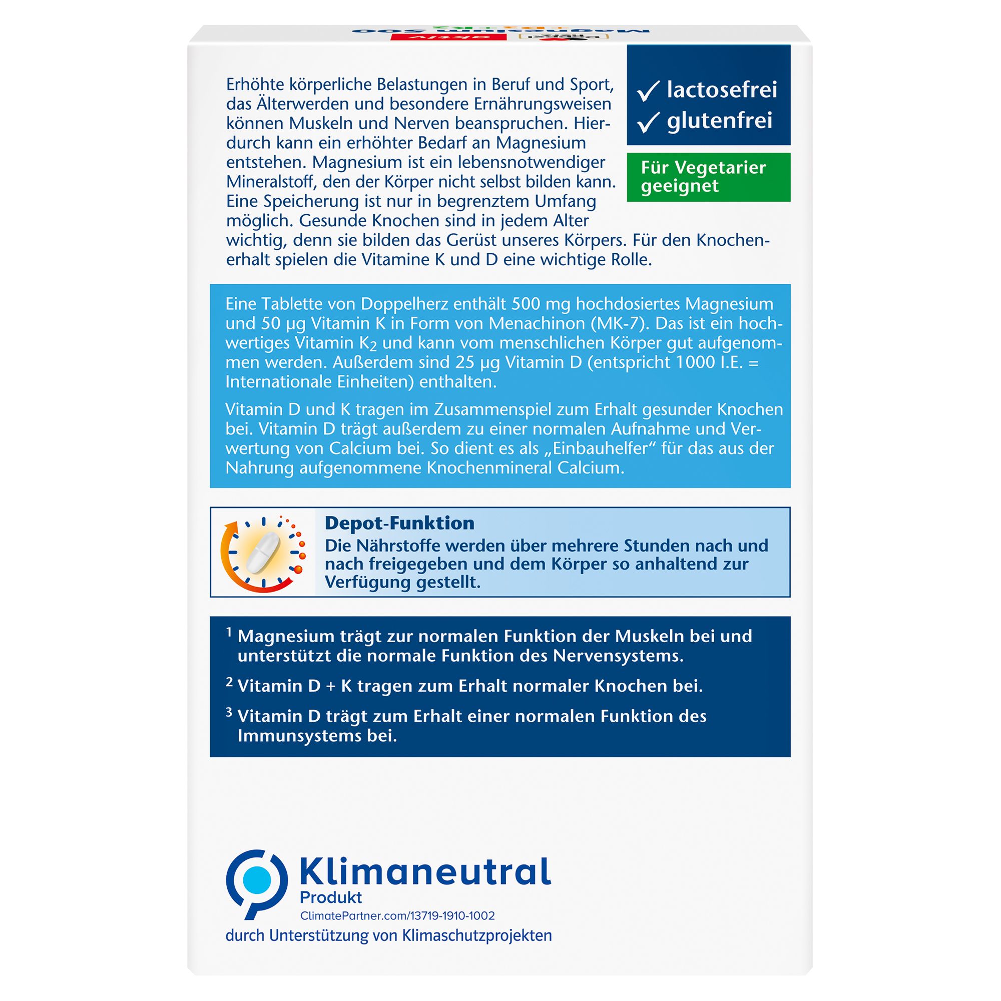 Doppelherz® Magnesium + D3 + K2 500