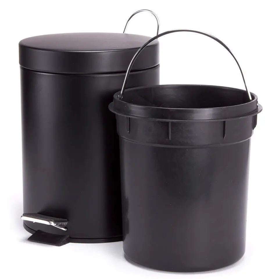 MSV Pedaalemmer - zwart - 3 liter - 17 x 25 cm