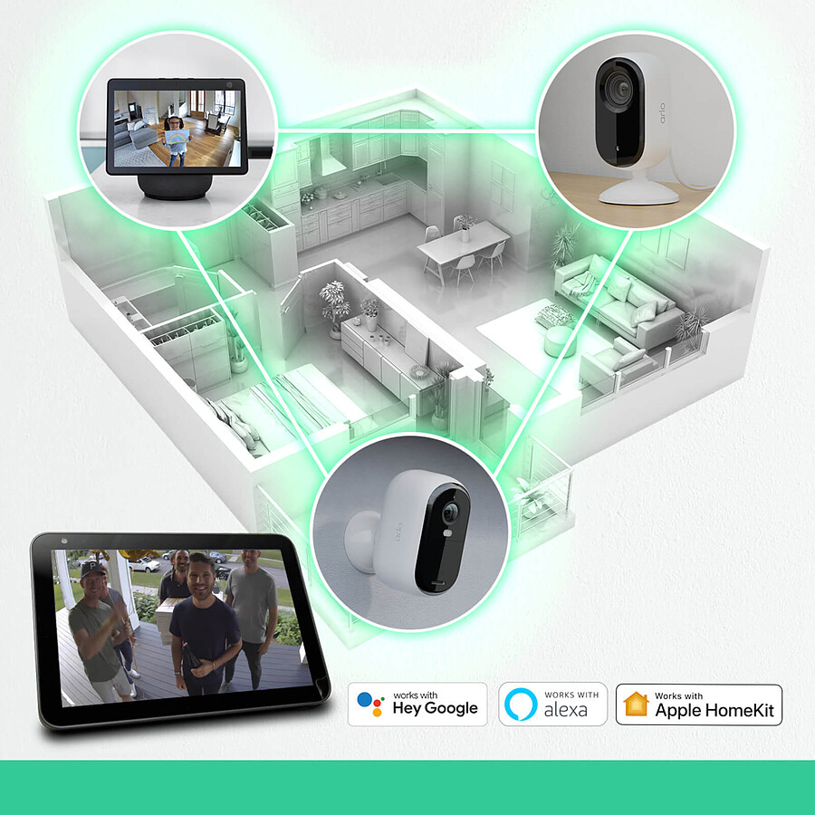 Arlo Essential 2K Outdoor + Panneau Solaire x3