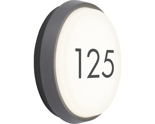 AEG LED buitenwandlamp 900 lm 3000 K Ø 17,5 cm antraciet/wit met huisnummerboog