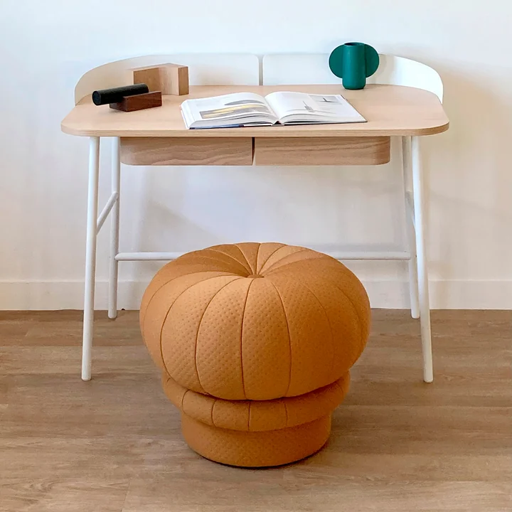 Hartô - Claudie Pouf, Ø 55 x H 46 cm, pearl