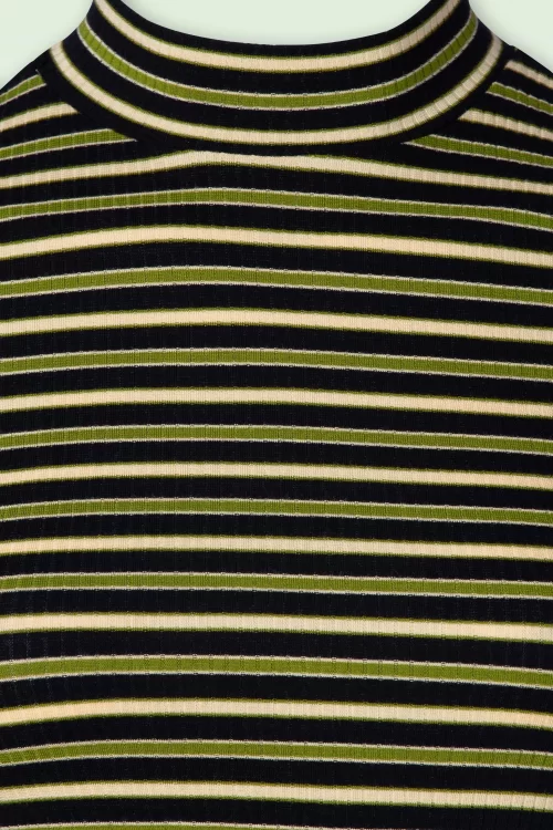 King Louie Pimm stripe turtle top in woodbine groen