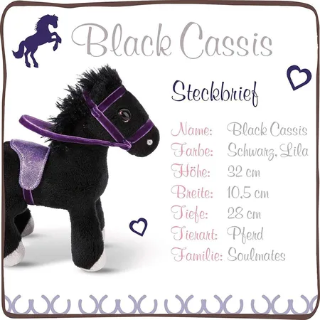 NICI Kuscheltier Pferd Black Cassis, 35 cm