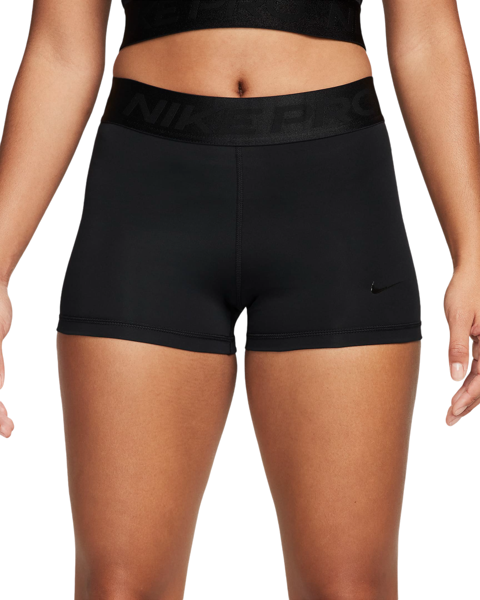 Nike Pro Dri-FIT Mid-Rise Short Damen Schwarz F010