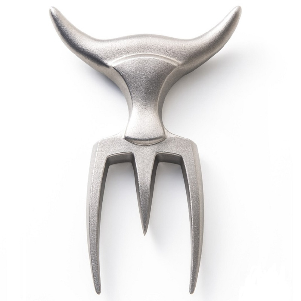 Fourchette à viande tridens brute + socle en hêtre