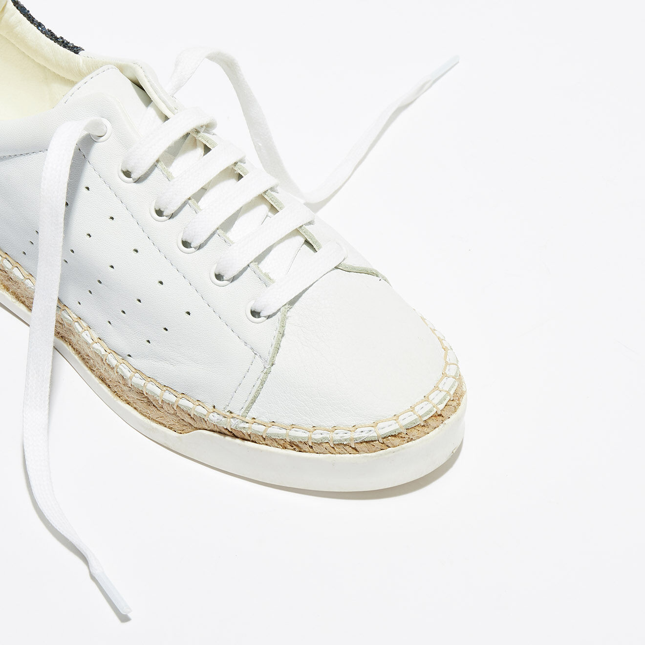 Canal Saint Martin Basket espadrilles en Cuir Lancry Glitter blanc/bleu