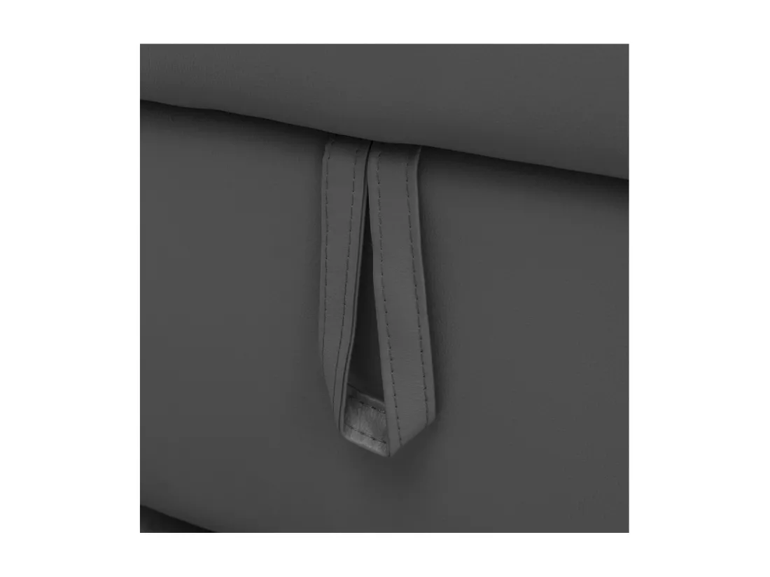 Canapé d'angle convertible simili CLARK 3 places gris - HAPPY GARDEN