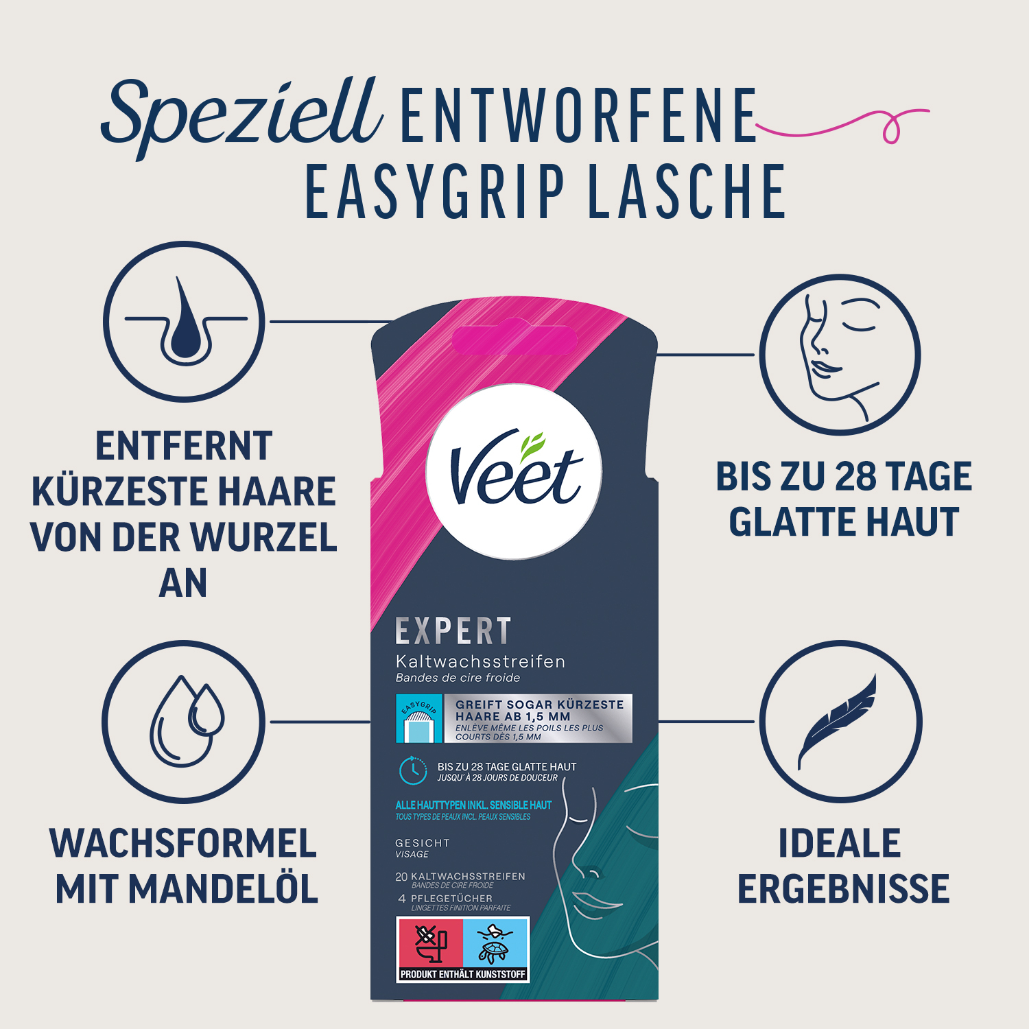 (20er Set) Expert Kaltwachsstreifen Gesicht Sensible Haut (3234541)