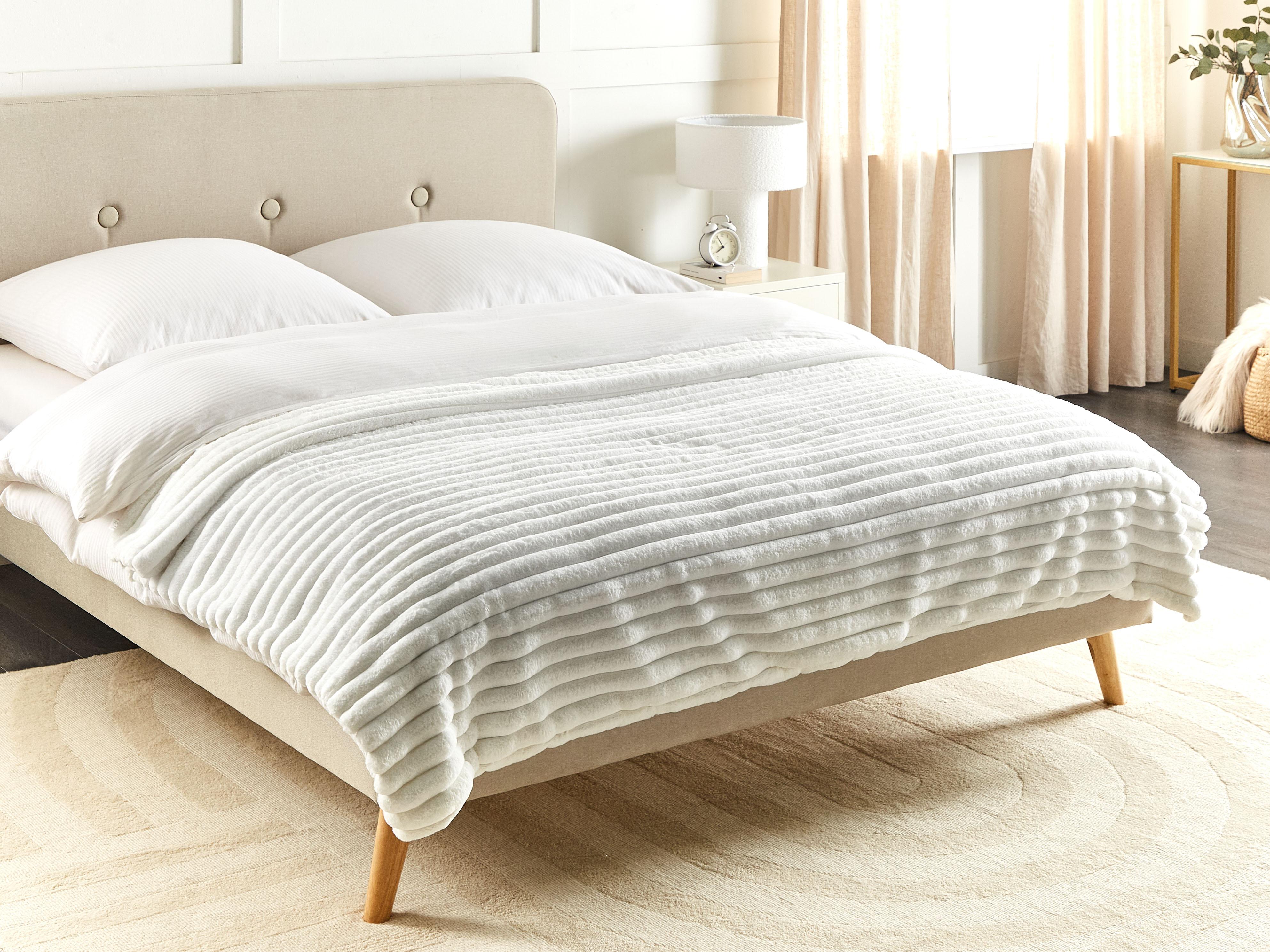 Sprei RAKYA Nepbont 150 x 200 cm Wit