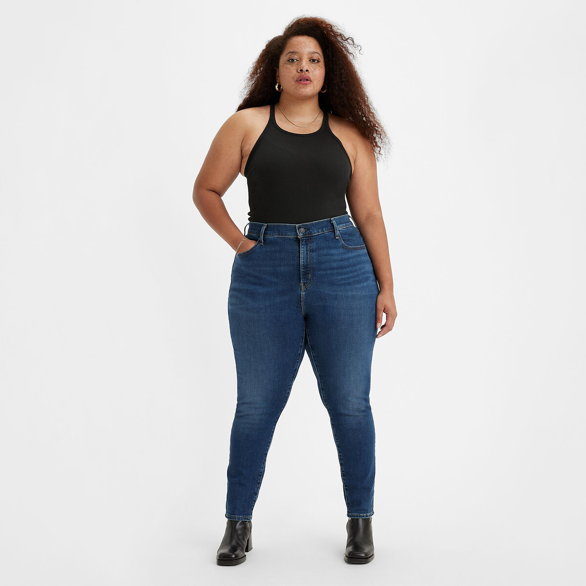 Calça Jeans Levi's Plus 721 Skinny de Cintura Alta, Levi's Plus