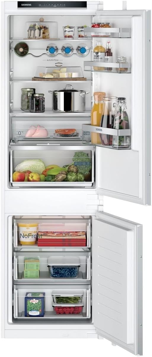 Siemens KI86NVSE0 iQ300 Einbau-Kühl-Gefrierkombination, 177,2 x 54,1 cm Nische, 184 L Kühlen + 76 L Gefrieren, hyperFresh längere Frische, noFrost nie wieder abtauen, FreshSense / Schlepptür
