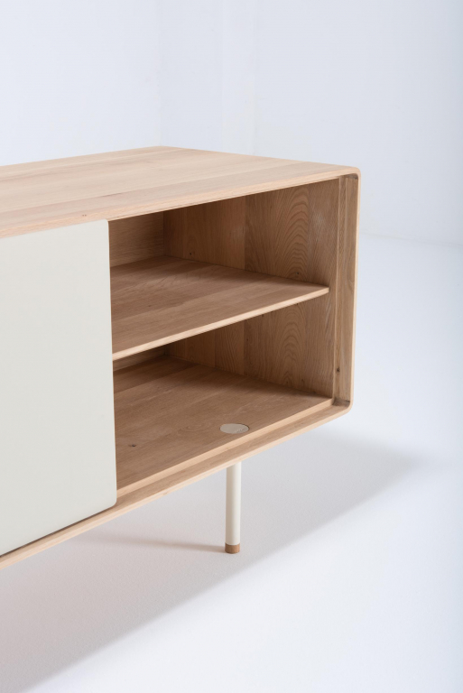 Gazzda Fina dressoir tv-meubel 180x45 whitewash/zwart