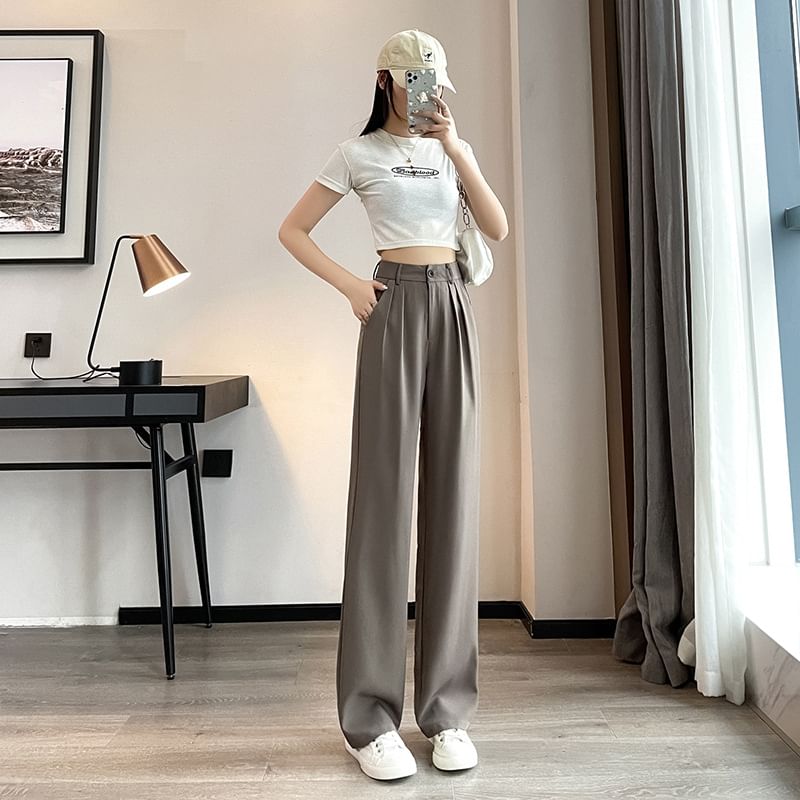 Yupina - Wijde pantalon met hoge taille