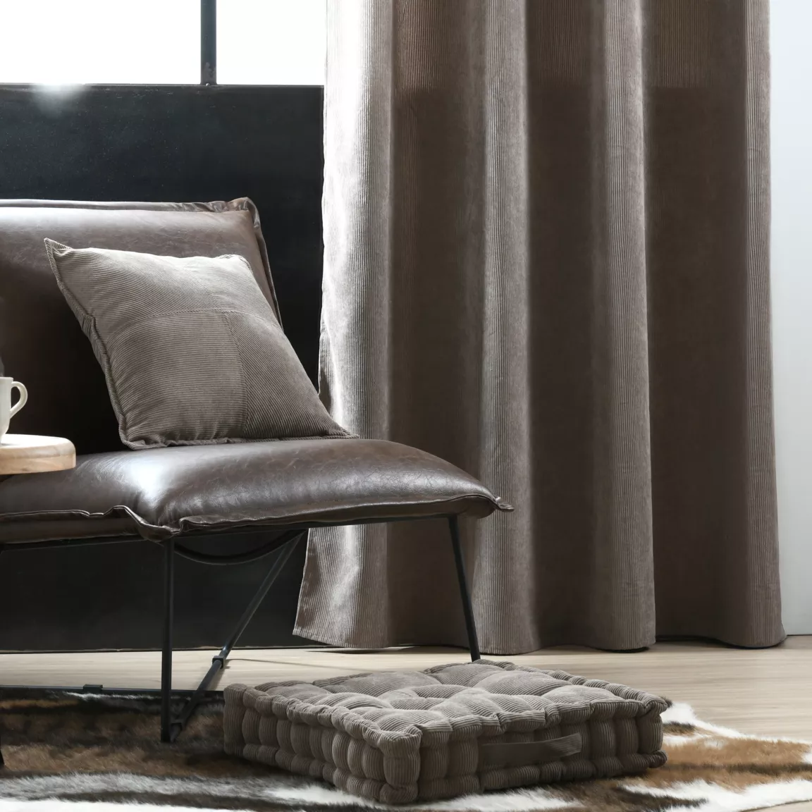 Rideau velours (140 x 260 cm) Dandy Taupe