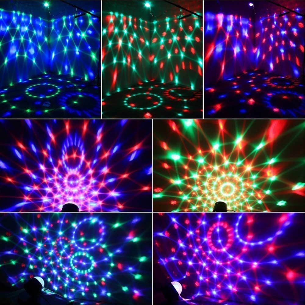 Soundgesteuerte 6W LED Discokugel Multicolor Partylicht mit Fernbedienung (RGB Farben)