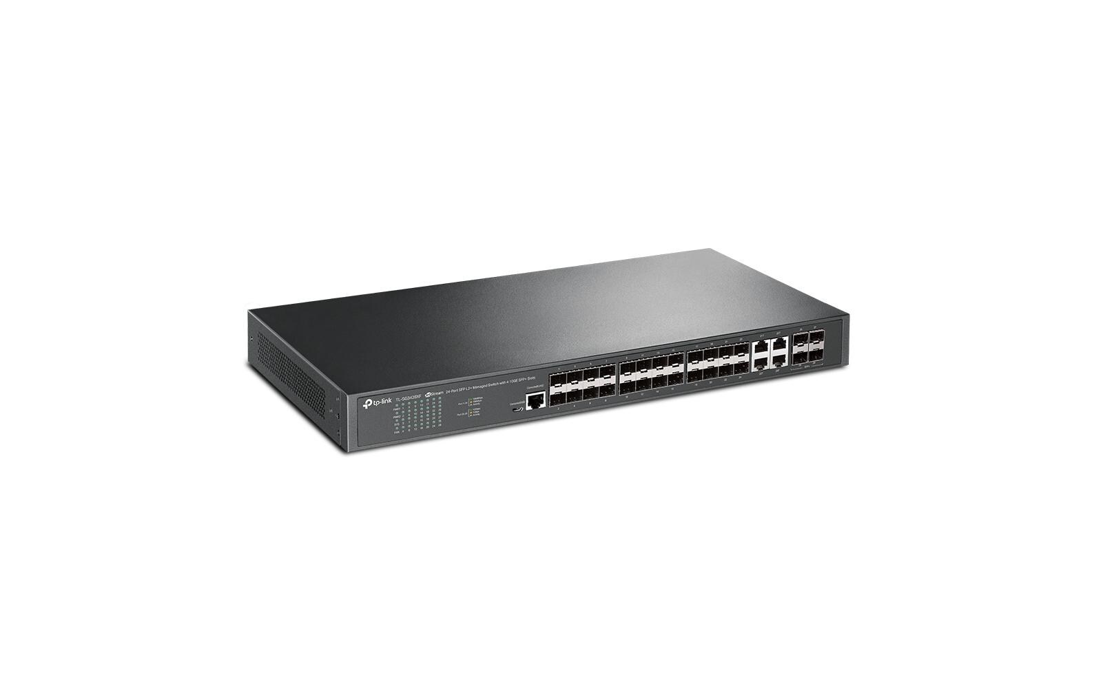 SFP Switch JetStream TL-SG3428XF 28 Port<br>JetStream 24-Port SFP L2+ Managed Switch mit 4 10GE SFP+ Slots