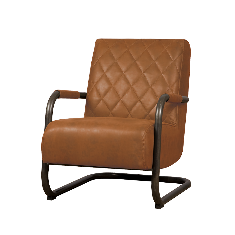 Fauteuil Civo met armleuning bull Cognac - set van 4